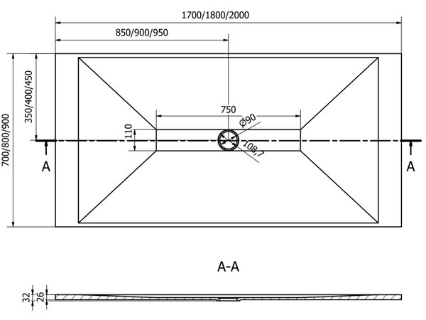Mexen Toro правоъгълна душ кабина SMC 200 x 70 cm, черен - 43707020