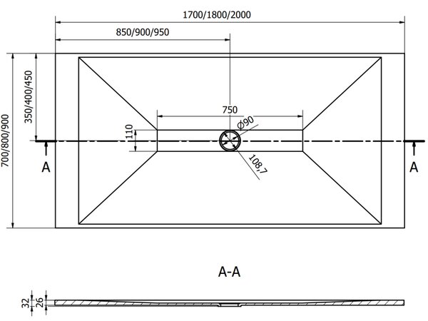 Mexen Toro правоъгълна душ кабина SMC 170 x 70 cm, бяла - 43107017