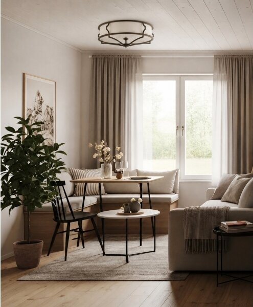 Open Design OR86614 - Таванно осветително тяло STESSO, 6xE27/12W/230V, Ø 85 см, кафяво