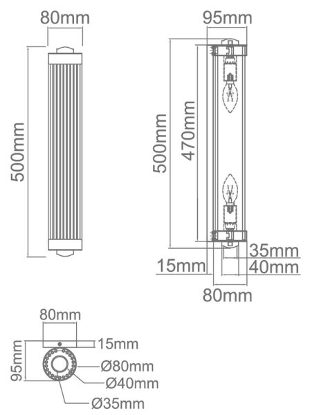 Open Design OR81572 - Настенно осветително тяло FIATTO 2xE14/12W/230V, месинг