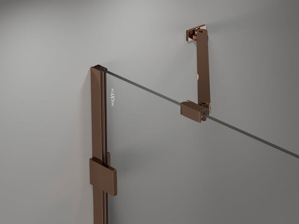 Mexen Lunar душ параван 2-крилен десен 110 x 150 cm, прозрачен, розово злато - 897-110-100-60-00-P