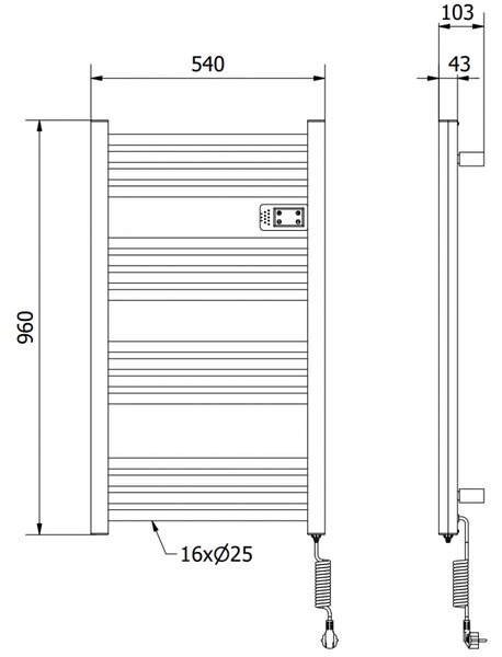 Mexen Aran електрически радиатор 960 x 500 мм, 500 W, бял - W306-0960-540-00-20