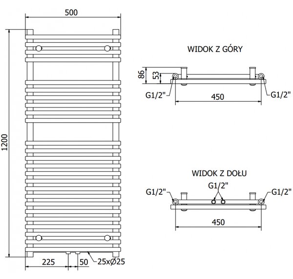 Mexen Sol Електрически радиатор 1200 x 500 мм, 600 W, антрацит - W125-1200-500-2600-66