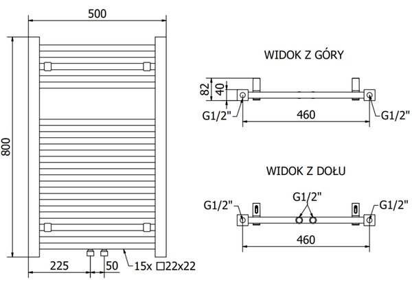 Mexen Pluton отоплител за баня 800 x 500 mm, 410 W, черен - W106-0800-500-00-70