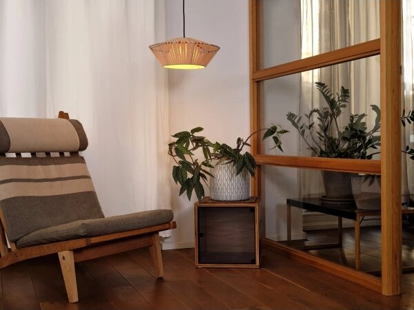 Osram - Висяща лампа на кабел DECOR STRIPES 1xE27/10W/230V, диаметър 40,5 см, бежова