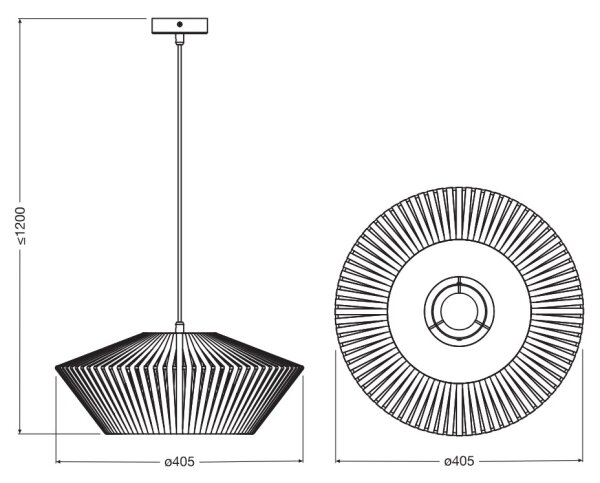 Osram - Висяща лампа на кабел DECOR STRIPES 1xE27/10W/230V, диаметър 40,5 см, бежова