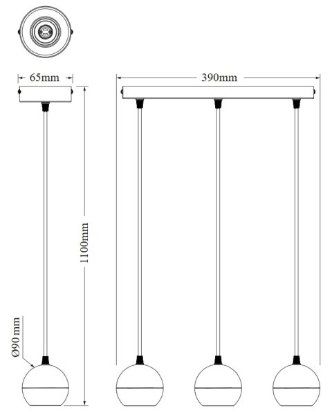 Osram - Полилей на кабел SPOT SPHERAL 3xGU10/6W/230V бял