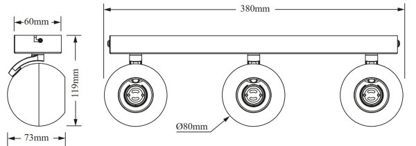 Osram - Точково осветително тяло SPOT SPHERAL 3xGU10/6W/230V бяло