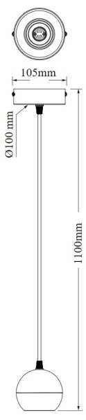 Osram - Полилей на кабел SPOT SPHERAL 1xGU10/6W/230V черен