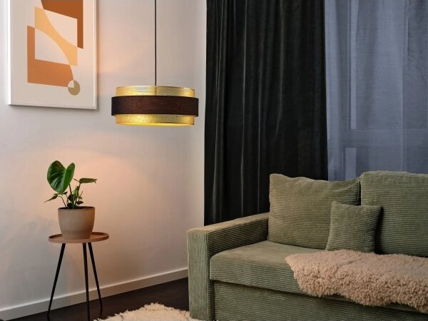 Osram - Полилей на кабел DECOR HORNET 3xE27/10W/230V Ø 50 см черен/златист