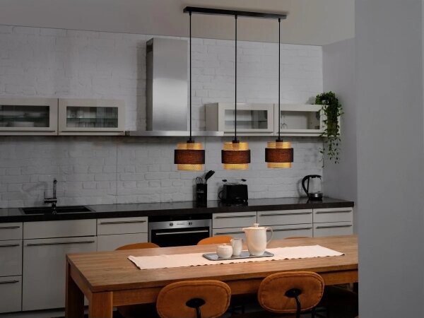 Osram - Висящ полилей DECOR HORNET 3xE27/10W/230V черен/златен