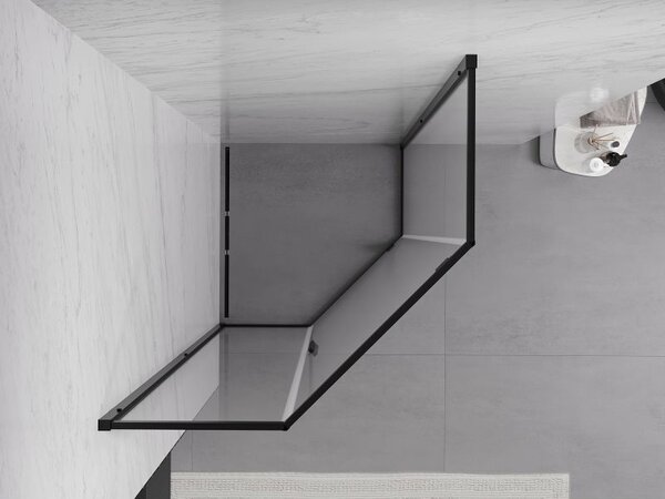 Mexen Exo петстенна сглобяема душ кабина 80 x 80 см, прозрачна, черна - 812-080-080-70-00