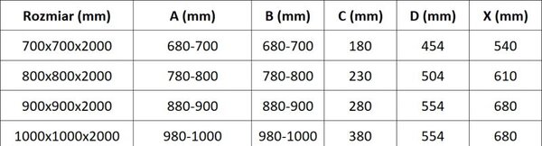 Mexen Exo квадратна душ кабина с врата 70 x 70 см, прозрачна, черна - 8110-070-070-70-00