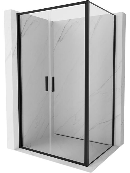 Mexen Exo душ кабина с врата 100 x 80 см, прозрачна, черна - 814-100-080-70-00