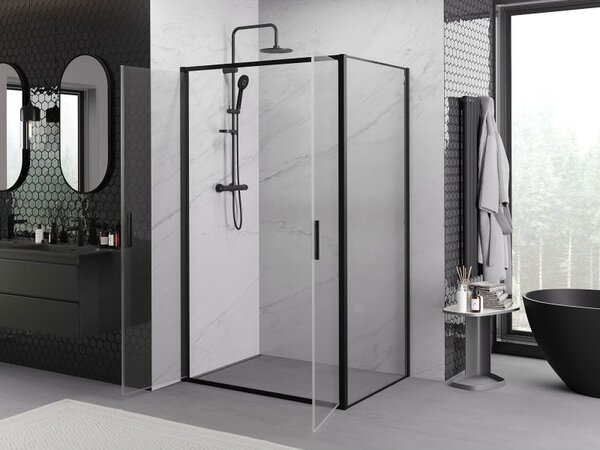 Mexen Exo душ кабина с врата 100 x 80 см, прозрачна, черна - 814-100-080-70-00