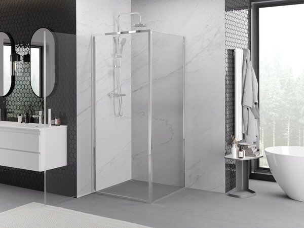 Mexen Exo душ кабина със сгъваеми врати 85 x 85 см, прозрачна, хром - 817-085-085-01-00