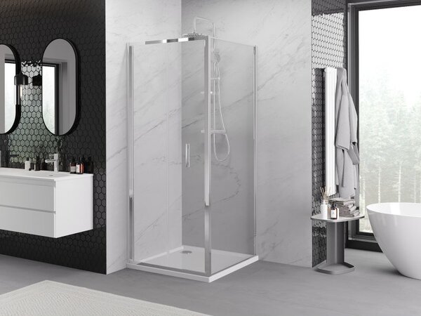 Mexen Exo сгъваема душ кабина 85 x 85 см, прозрачна, хром - 816-085-085-01-00