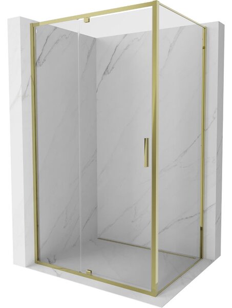 Mexen Exo отваряема душ кабина 150 x 100 см, прозрачна, златна - 819-150-100-50-00