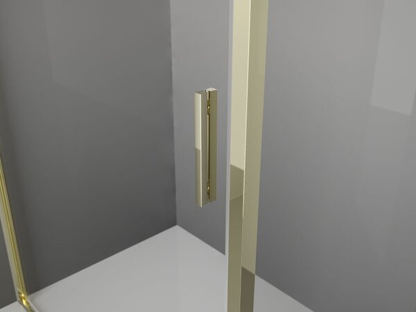 Mexen Exo отваряема душ кабина 150 x 100 см, прозрачна, златна - 819-150-100-50-00