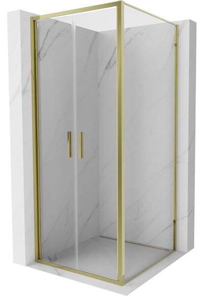 Mexen Exo душ кабина отваряема 90 x 90 см, прозрачна, златиста - 814-090-090-50-00