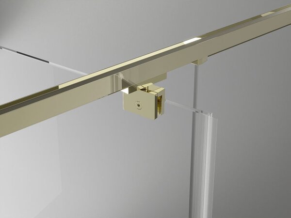 Mexen Exo отваряема душ кабина 150 x 100 см, прозрачна, златна - 819-150-100-50-00