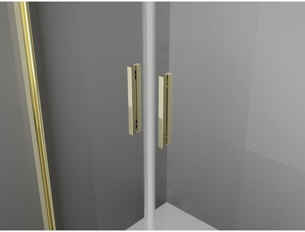 Mexen Exo душ кабина отваряема 90 x 90 см, прозрачна, златиста - 814-090-090-50-00