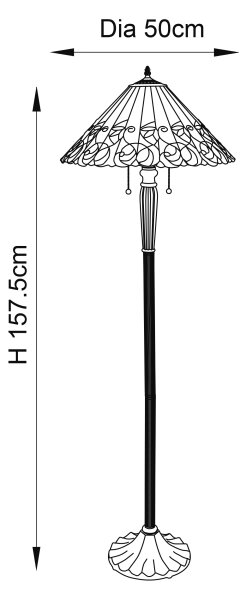 Endon 64192 - Подова лампа Tiffany JAMELIA 2xE27/60W/230V диаметър 50 см