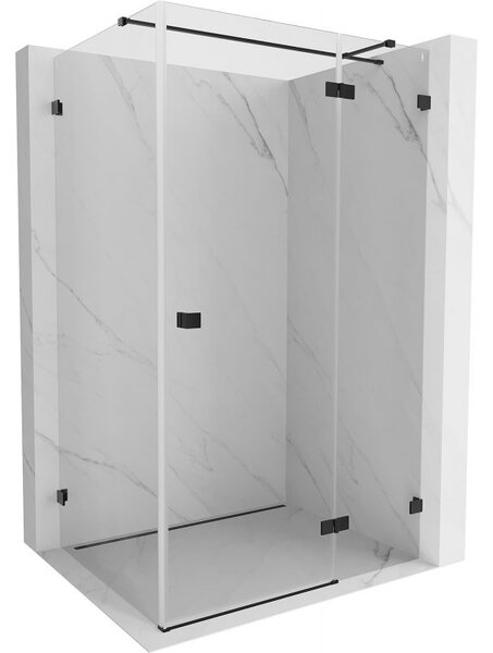 Mexen Lunar T душ кабина с дясно отваряне 130 x 120 cm, прозрачна, черна - 834T-130-120-70-00-P