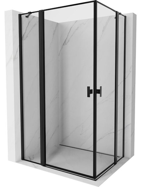Mexen Mist Duo душ кабина с отваряща се врата 90 x 70 см, черна рамка, черна - 8A4-090L-070P-70-70