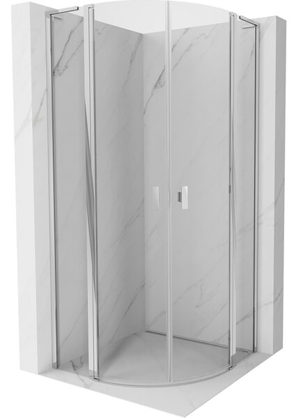 Mexen Mist L полукръгла душ кабина отваряема 90 x 90 см, прозрачна, хром - 8A32L-090-090-01-00
