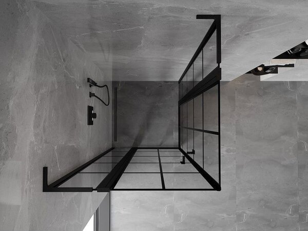 Mexen Mist L Duo разтворяема душ кабина 120 x 120 cm, черна мрежа, черна - 8A4L-120L-120P-70-77