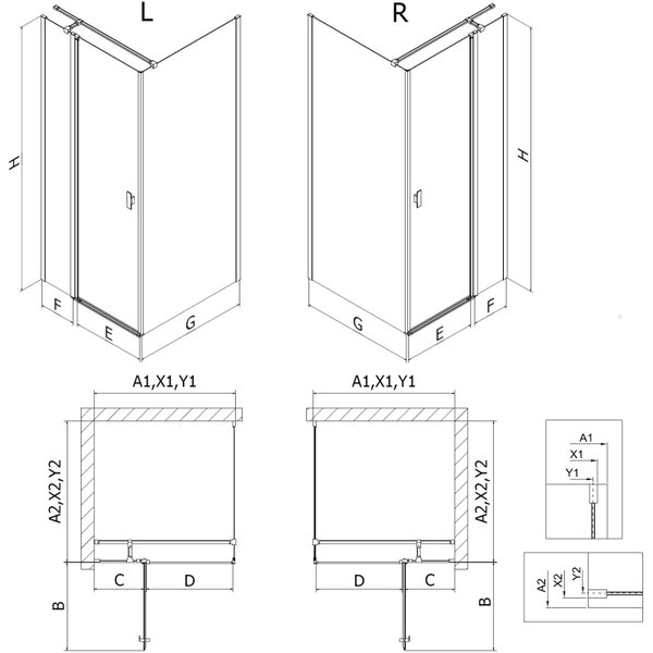Mexen Mist T кабина за душ с врата дясно отваряне 120 x 90 см, черна рамка, черна - 8A4T-120-090-70-70-P