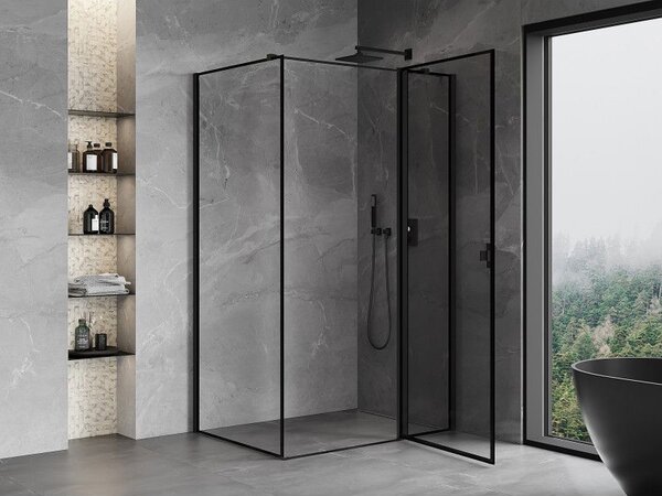 Mexen Mist T кабина за душ с врата дясно отваряне 120 x 90 см, черна рамка, черна - 8A4T-120-090-70-70-P