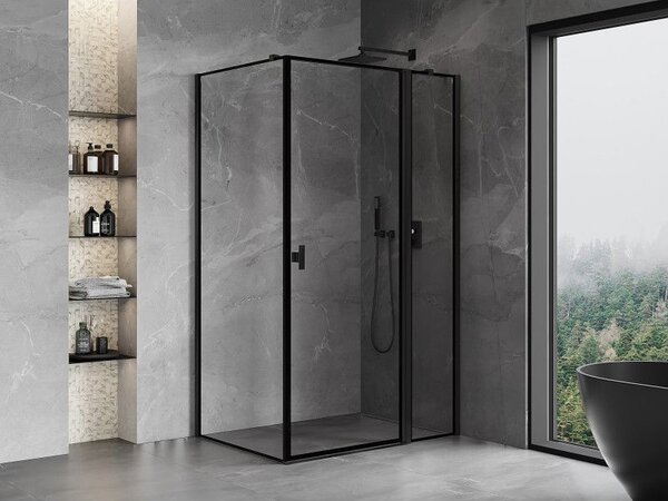 Mexen Mist T кабина за душ с врата дясно отваряне 120 x 90 см, черна рамка, черна - 8A4T-120-090-70-70-P