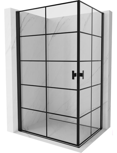 Mexen Mist-B Duo душ кабина с врати 70 x 90 см, черна решетка, черна - 8A2-070L-090P-70-77