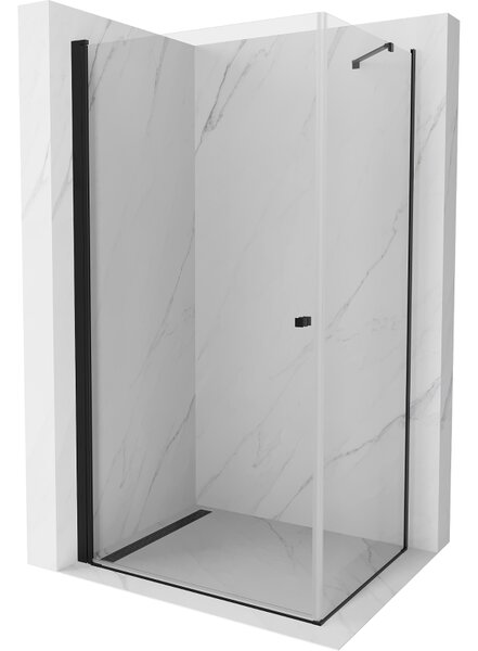Mexen Pretoria душ кабина, отваряща се, 70 x 80 см, прозрачна, черна - 852-070-080-70-00