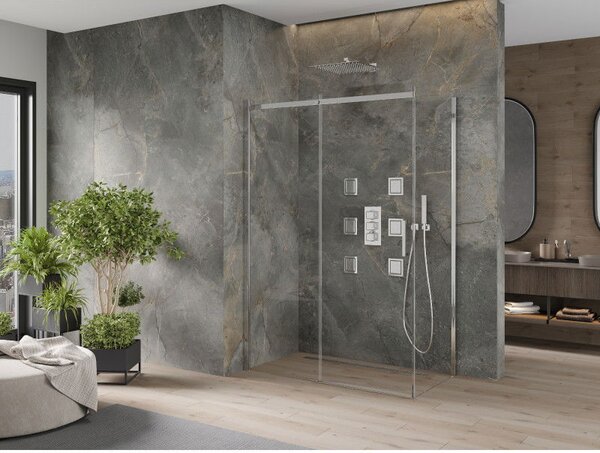 Mexen Omega плъзгаща се душ кабина 160 x 90 см, прозрачна, хром - 825-160-090-01-00