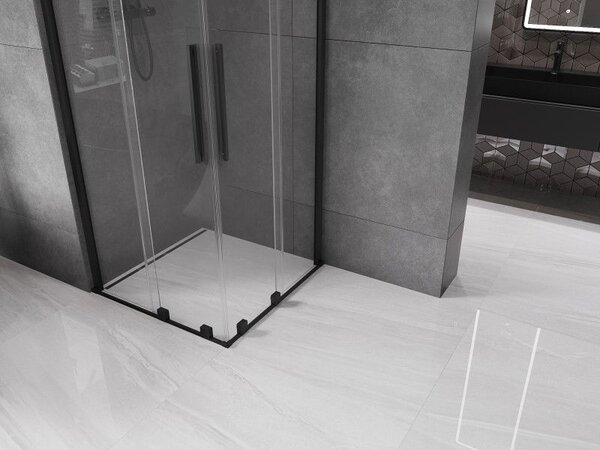Mexen Velar Duo плъзгаща се душ кабина 80 x 80 см, прозрачна, черна - 871-080-080-02-70