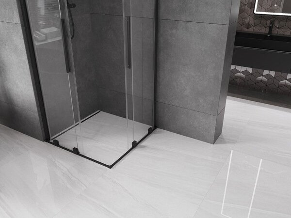 Mexen Velar Duo плъзгаща се душ кабина 80 x 80 см, прозрачна, черна - 871-080-080-02-70