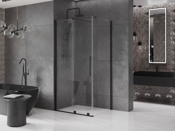 Mexen Velar плъзгаща се душ кабина 110 x 100 см, прозрачна, черна - 871-110-100-01-70