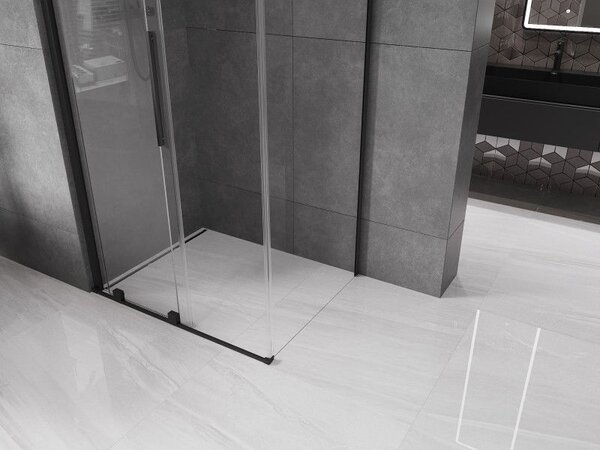Mexen Velar плъзгаща се душ кабина 110 x 100 см, прозрачна, черна - 871-110-100-01-70