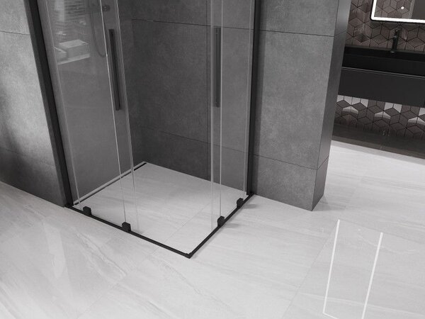 Mexen Velar Duo плъзгаща се душ кабина 90 x 80 см, прозрачна, черна - 871-090-080-02-70