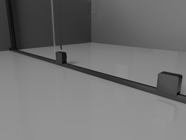 Mexen Velar разтегателна душ преграда Walk-in 140 x 200 cm, матирана 8 mm, черна - 871-140-000-33-70