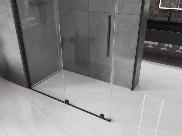 Mexen Velar разтегателна душ кабина 160 x 80 см, прозрачна, черна - 871-160-080-01-70