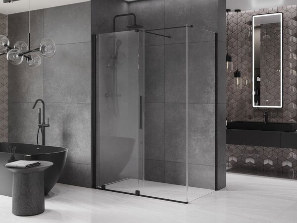 Mexen Velar разтегателна душ кабина 160 x 80 см, прозрачна, черна - 871-160-080-01-70