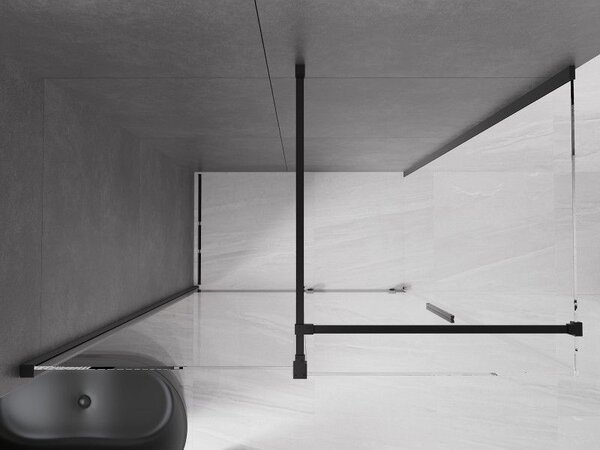 Mexen Velar разтегателна душ кабина 160 x 80 см, прозрачна, черна - 871-160-080-01-70