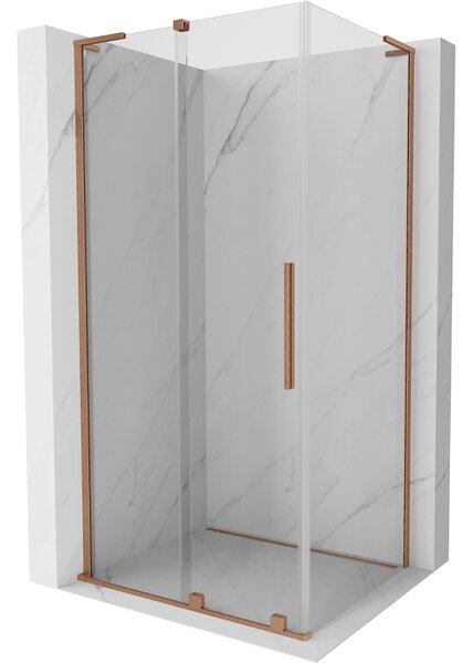 Mexen Velar L плъзгаща се душ кабина 120 x 90 см, прозрачна, четкана мед
