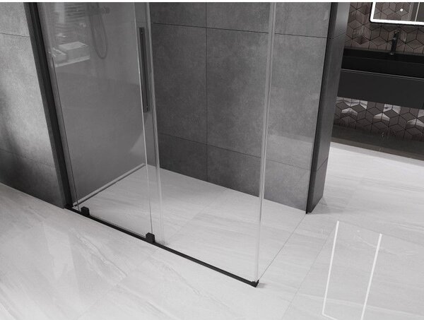 Mexen Velar разтегателна душ кабина 160 x 80 см, прозрачна, черна - 871-160-080-01-70