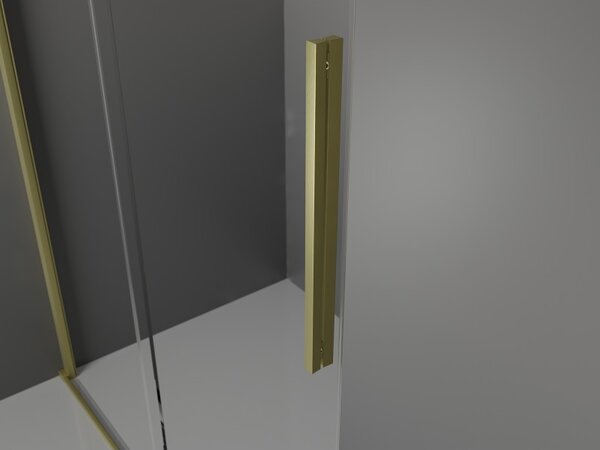 Mexen Velar плъзгаща се душ стена Walk-in 80 x 200 cm, матирано 8 mm, златно четкано - 871-080-000-33-55