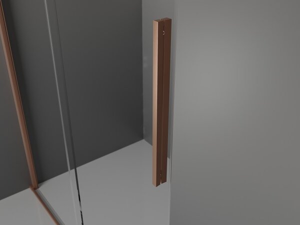 Mexen Velar L плъзгаща се душ кабина 120 x 90 см, прозрачна, четкана мед